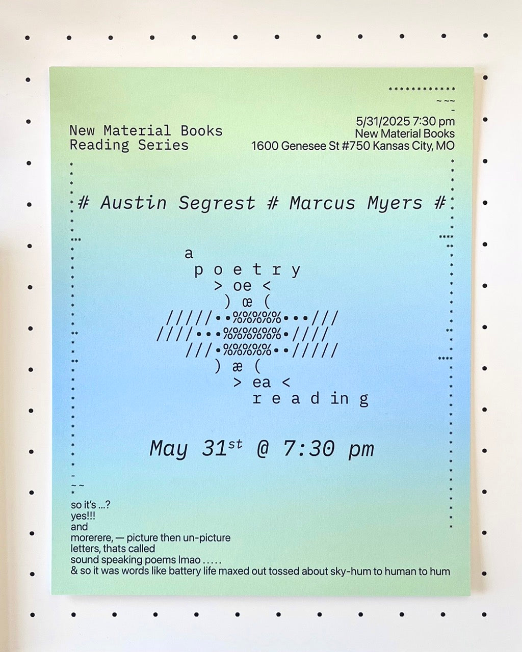 NMB Reading Series Poster