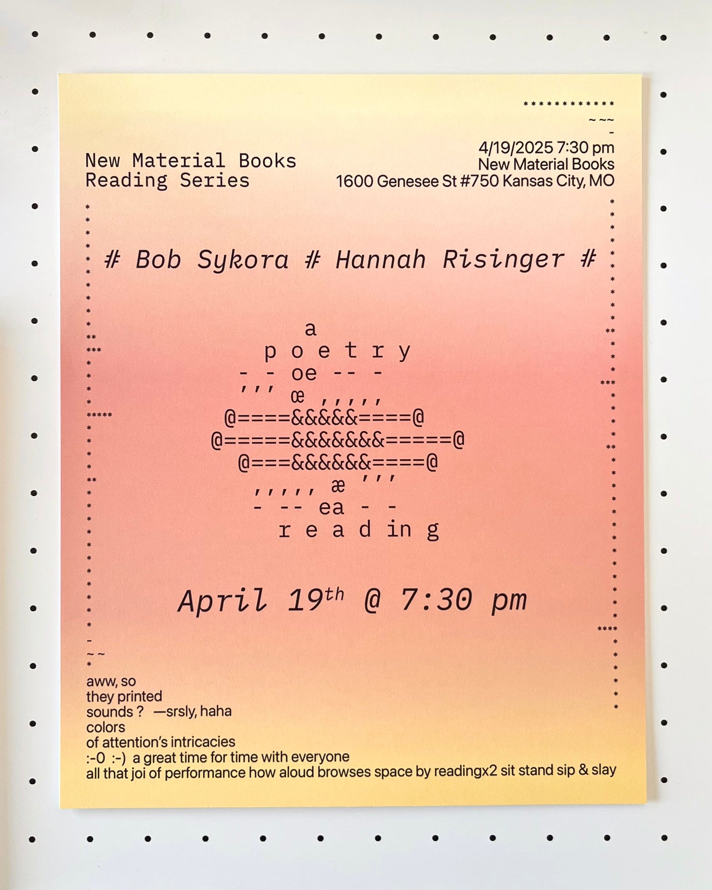 NMB Reading Series Poster