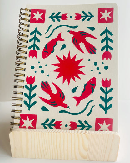 FOLK FLOWER COIL NOTEBOOK