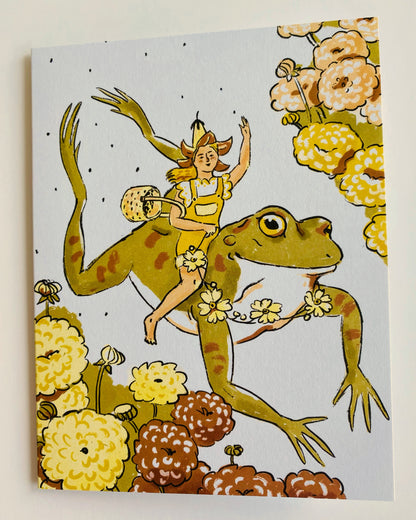 FROG AND FLOWER SEEDS CARD