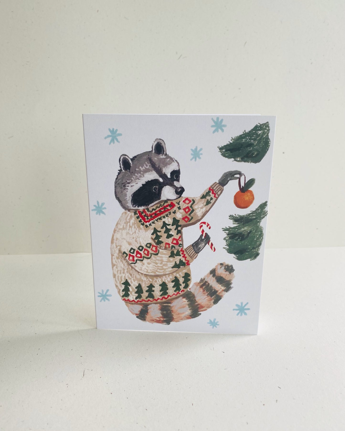 HOLIDAY RACCOON CARD