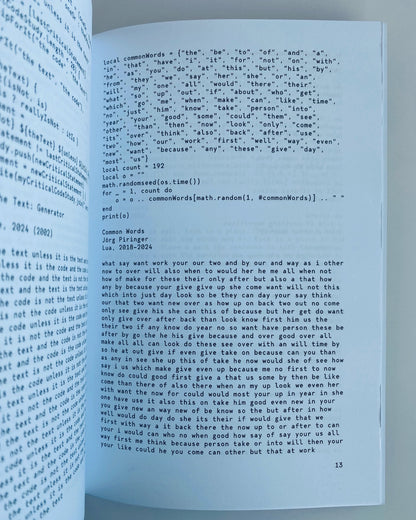 OUR GENERATION: PROGRAMS + COMPUTER-GENERATED TEXTS