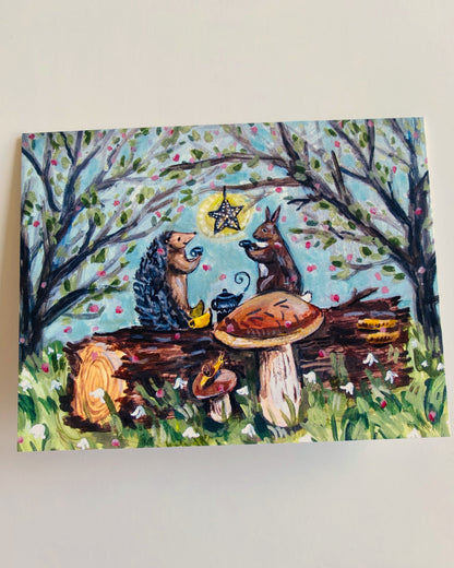 TEA ON A LOG CARD