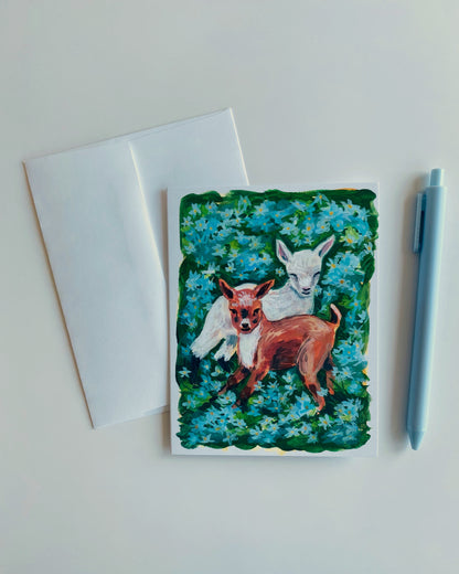 WILDFLOWER GOATS CARD